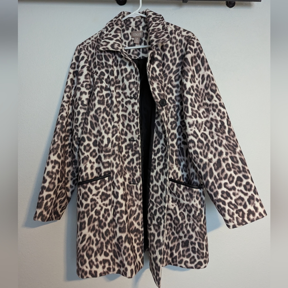 Chico's Cheetah Coat